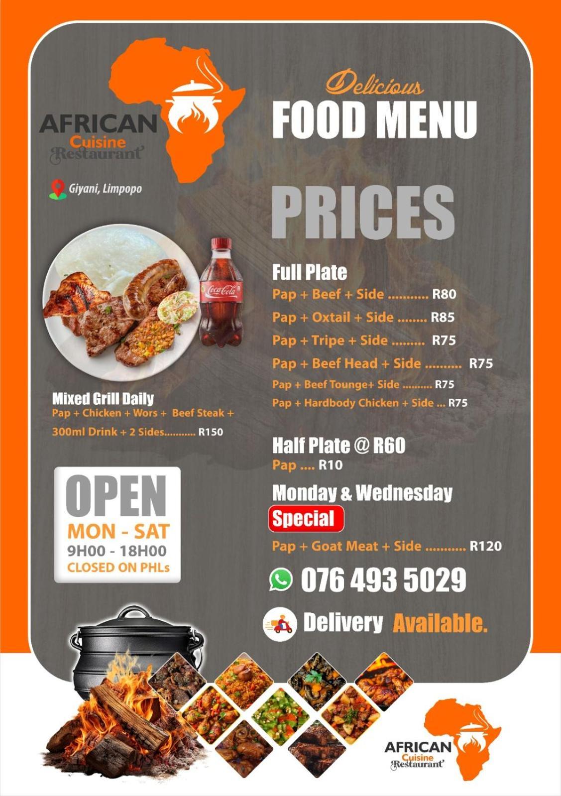 African Cuisine Restaurant Bed and Breakfast Giyani Exterior foto